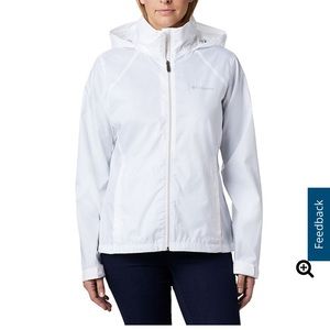 White Columbia zip up raincoat